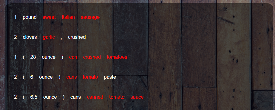 Recipe panel proof of concept